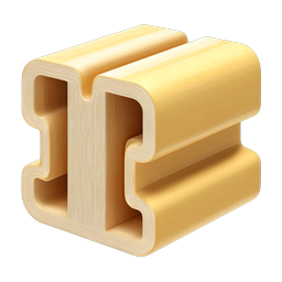 3D Layered Hashtag Icon - Golden Hash Symbol
