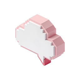 3D Isometric Hashtag Heart Icon for Social Media