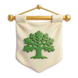 Heraldic Tree Banner Icon - Family Crest Emblem