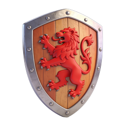 Medieval Heraldic Lion Shield Icon - Royal Coat of Arms