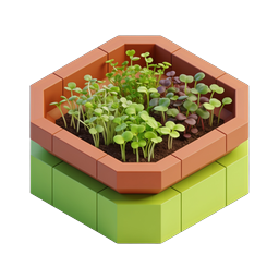 Hexagonal Planter with Microgreens Isometric Icon