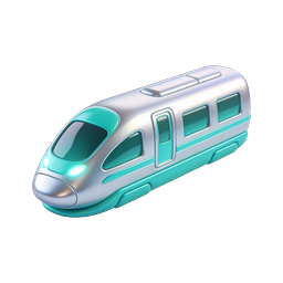 Modernes Hochgeschwindigkeitszug 3D-Icon