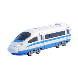 高速鉄道 3D アイコン - モダンな鉄道輸送