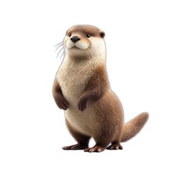 Cute Otter Icon - Playful Wildlife Illustration