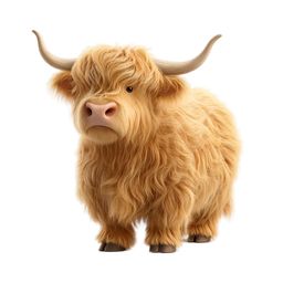 Fluffy Highland Cattle Icon for Nature Themes