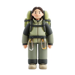 Stylized Hiking Adventure Icon for Outdoor Enthusiasts