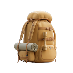 Hiking Backpack Icon - 3D Clay Style Adventure Gear