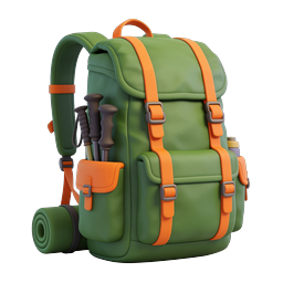 3D Hiking Backpack Icon | Outdoor Adventure Gear