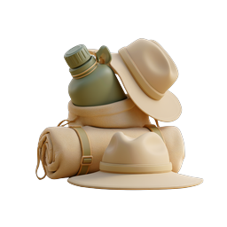 Hiking Gear Stack Icon - Outdoor Adventure Essentials