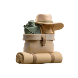Hiking Gear Stack Icon - Outdoor Adventure Equipment