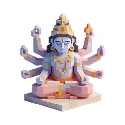 Hindu Goddess Meditation Isometric 3D Icon