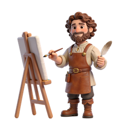 charming artist illustrator icon for creative projects
