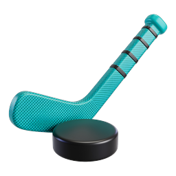 Field Hockey Stick and Puck Icon - 3D Sports Illustration
