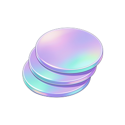 Holographic Coin Stack Icon | Iridescent 3D Token