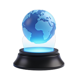 Holographic Globe 3D Icon - Futuristic Earth Hologram