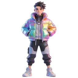 Holographic Jacket 3D Character Avatar Icon