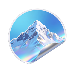Icône d'autocollant montagne holographique - 3D iridescent