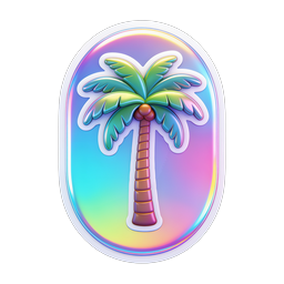 Holografisches Palmen-Icon - Tropisches Sticker-Design