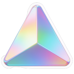 Holographic Pyramid Icon | Iridescent 3D Triangle Design