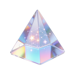 Holographic Crystal Pyramid Icon - Iridescent 3D Design