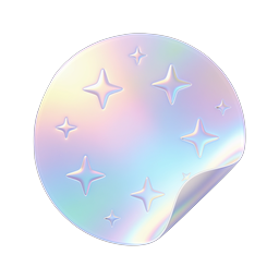 Holographic Sparkle Sticker Icon | Iridescent Star Design