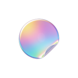 Holographic Iridescent Sticker Icon | Rainbow 3D Design