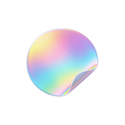 Holographic Rainbow Sticker Icon - Iridescent Decal