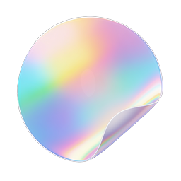 Holographic Sticker Icon - Iridescent Rainbow Label