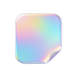 Holographic Sticker Note Icon with Peeled Corner