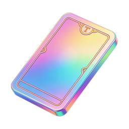 Holographic 3D Trading Card Icon - Iridescent Playing Card