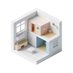 Isometric Home Interior Icon | Modern Design
