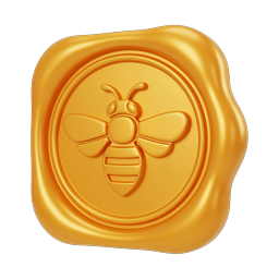 Golden Honey Bee Wax Seal Stamp Icon