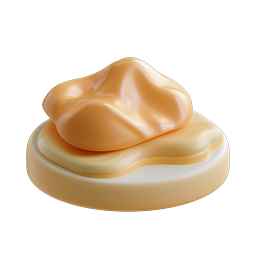 Golden Honey Dollop 3D Food Icon