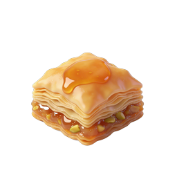 Honey Drizzled Pistachio Pastry Stack 3D Icon