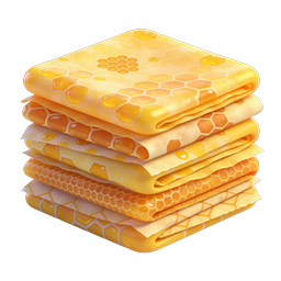 Golden Honeycomb Blanket Stack Icon - Natural Textile