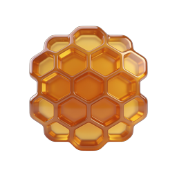 Honeycomb Icon - 3D Glossy Amber Hexagon Design