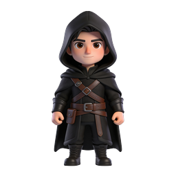 Hooded Adventurer 3D Character Icon - Fantasy RPG Avatar