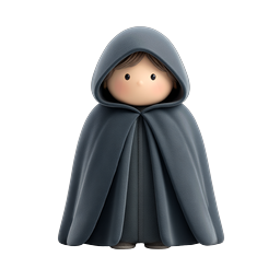 Charming Hooded Cloak Character Icon | Fantasy Figure