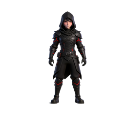 Hooded Ninja Warrior 3D Character Icon