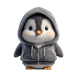 Cute Hooded Penguin Icon for Youthful Designs