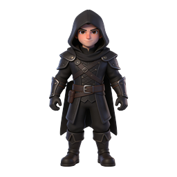 Hooded Warrior Character 3D Icon for Fantasy Games