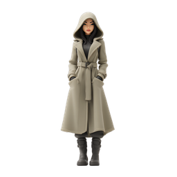 Stylish Hooded Woman Icon for Modern Design