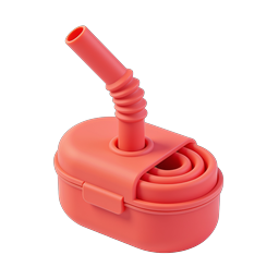 Hookah Shisha Pfeife Icon - 3D Clay Style | Korallenrot