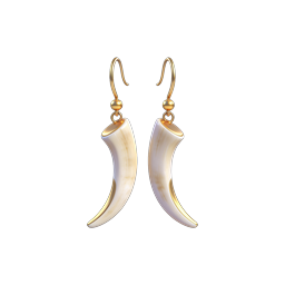 Elegant Horn Tusk Dangle Earrings with Gold Accents