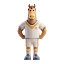 Horse Athlete Sports Mascot Icon - 3D Cartoon Character