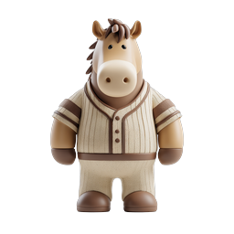 Icona avatar personaggio cavallo adorabile in stile plastilina