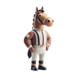 3D ジョッキーキャラクターアイコン - 乗馬スポーツ