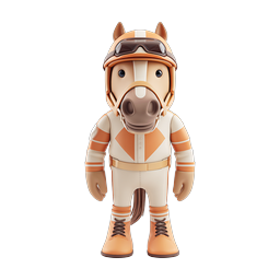 かわいい競馬ジョッキーキャラクターアイコン | 3D クレイスタイル