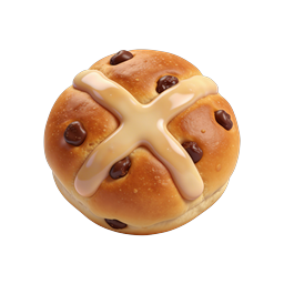 Hot Cross Bun Icon - Easter Pastry 3D Illustration