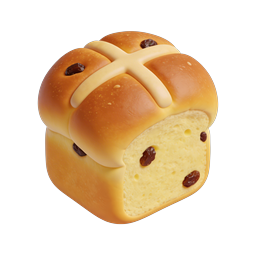 Hot Cross Bun Icon - 3D Easter Pastry Illustration